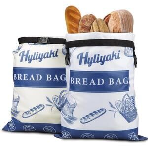 Reusable Bread Bags for Homemade Sourdough – 2 Pack, Linen & Moisture-Proof
